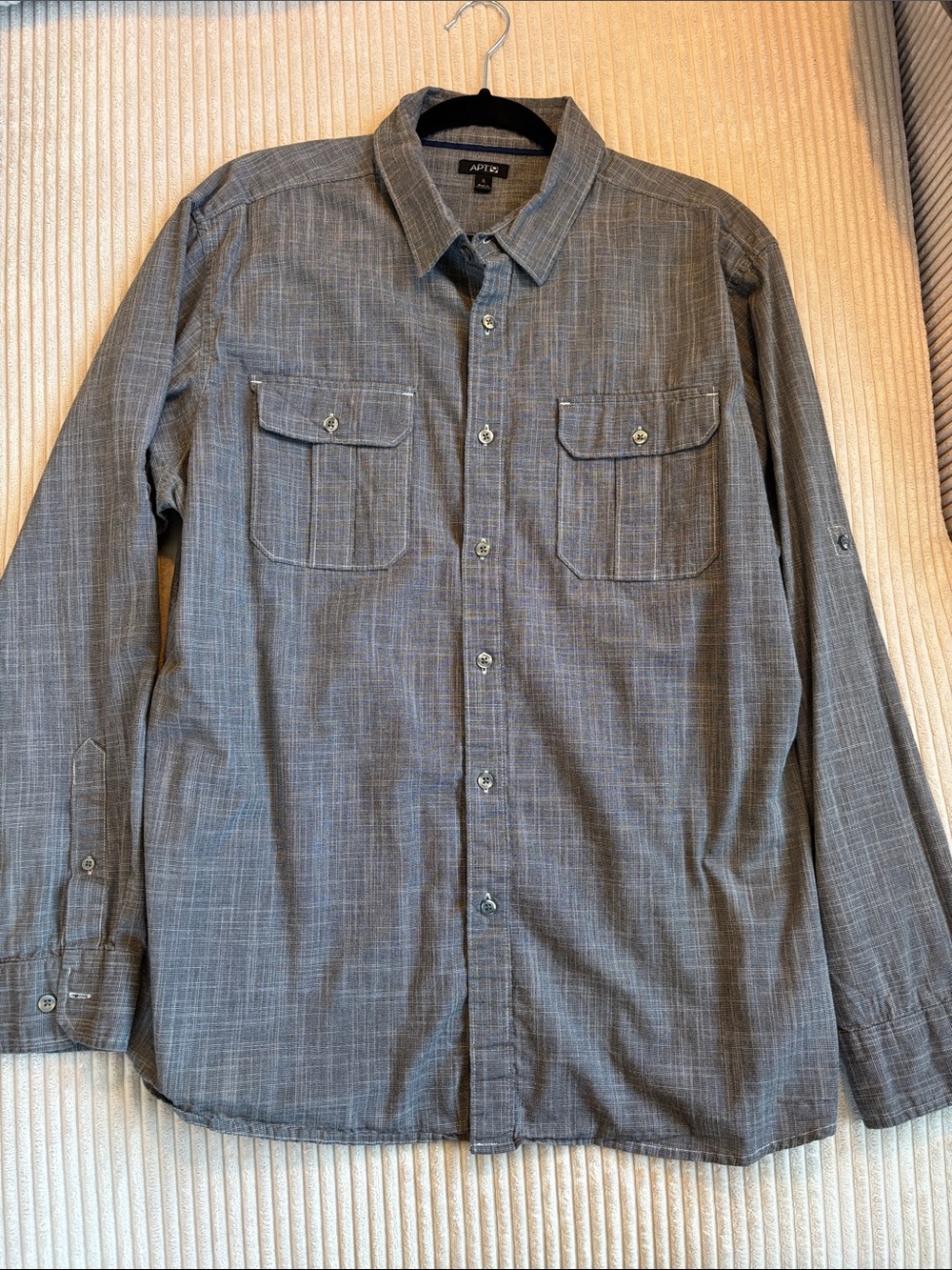 Apt. 9 Men's Gray Crosshatch Button-Up Shirt